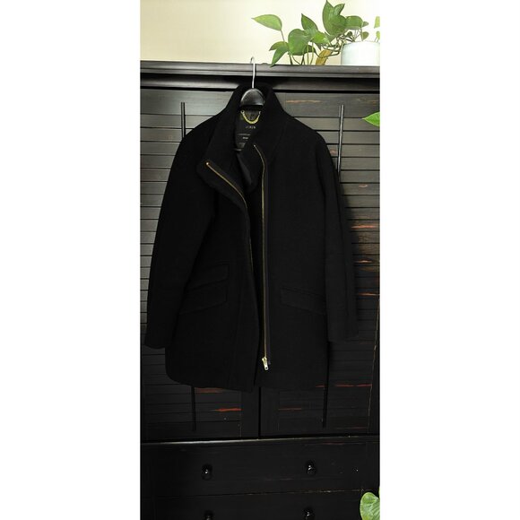 J Crew stadium wool cocoon coat in black - Size 12 - Picture 2 of 5